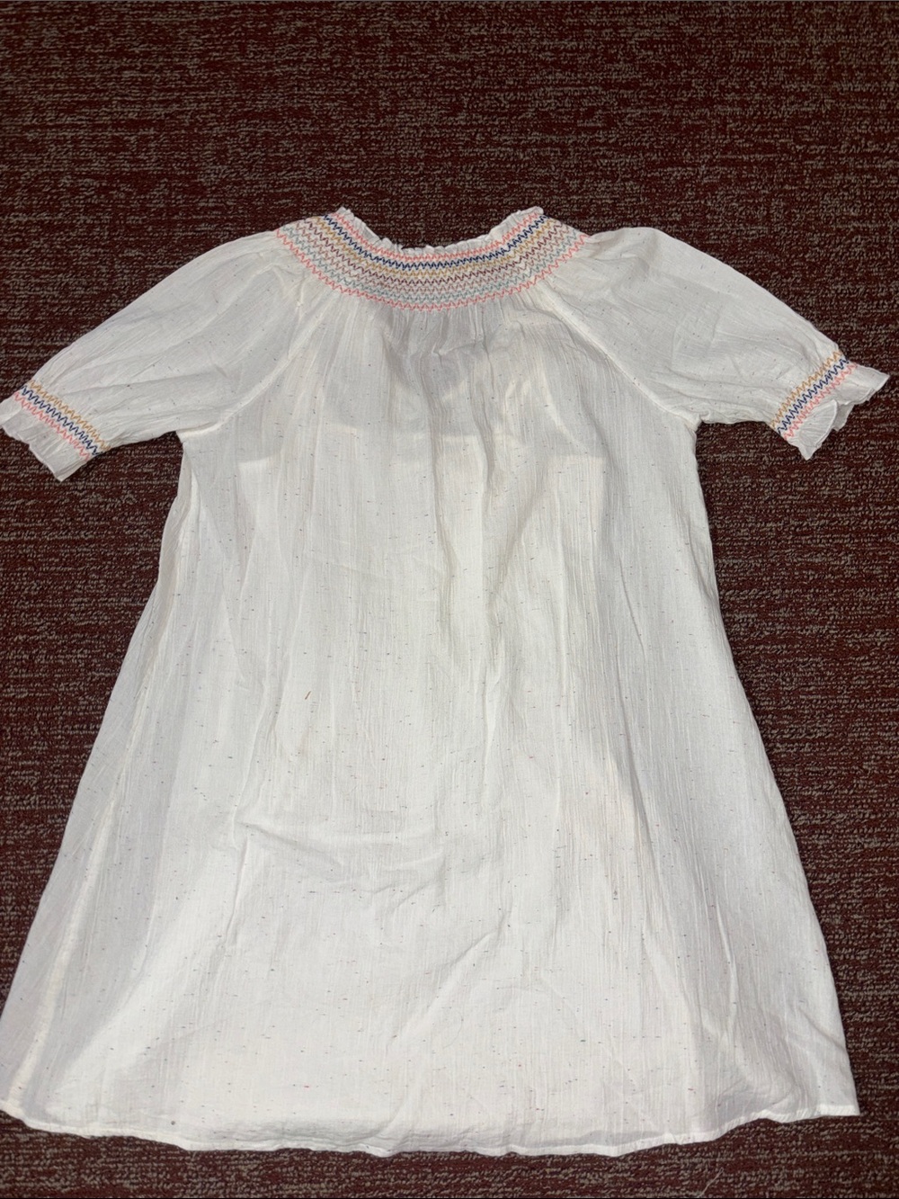 Madewell confetti mini‎ dress flowy shift style smocked collar colorful dress S - Picture 3 of 14